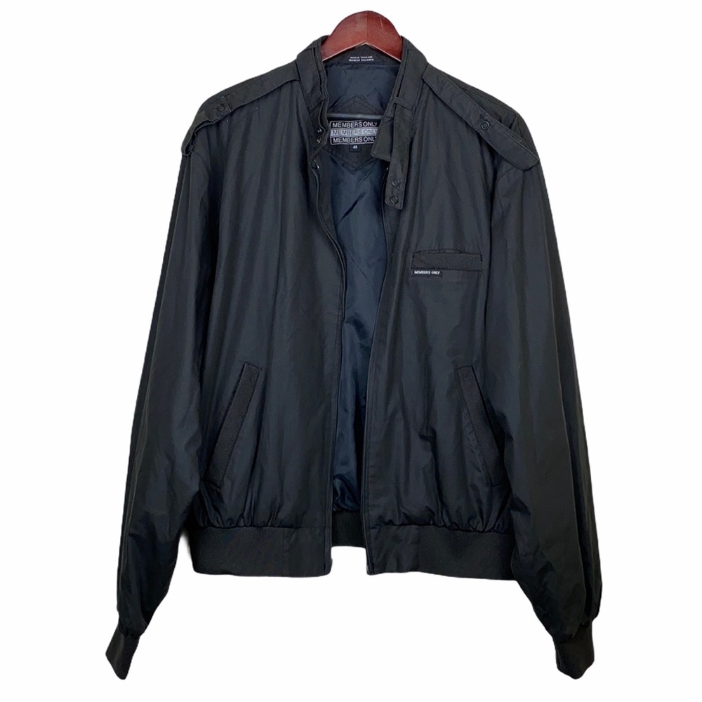 Vintage 80’s Members Only Black Racer Jacket 46